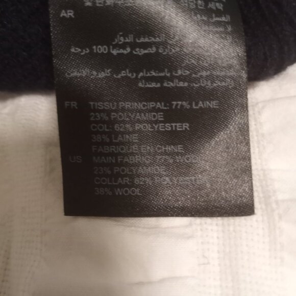 Sandro Women's Cable V Mockneck Sweater Blue/White Size 0 - Picture 6 of 6